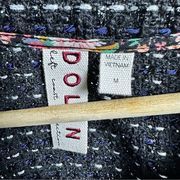 Dolan Left Coast Collection Peplum Tweed black open blazer is a size M Open - Picture 10 of 16